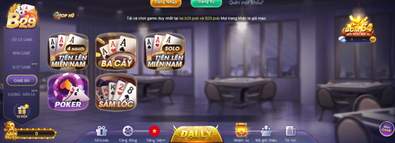 Có nhiều loại game bài cho bạn lựa chọn